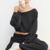 Kort sweatshirt med tvättad effekt Kort sweatshirt med tvättad effekt