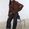 Kort trenchcoat i imitationsmocka Kort trenchcoat i imitationsmocka