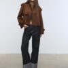 Kort trenchcoat i imitationsmocka Kort trenchcoat i imitationsmocka