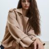 Kort trenchcoat i imitationsmocka