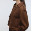 Kort trenchcoat i imitationsmocka Kort trenchcoat i imitationsmocka
