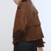 Kort trenchcoat i imitationsmocka Kort trenchcoat i imitationsmocka