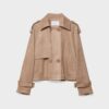 Kort trenchcoat i imitationsmocka
