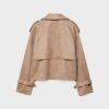 Kort trenchcoat i imitationsmocka