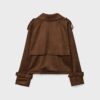 Kort trenchcoat i imitationsmocka Kort trenchcoat i imitationsmocka