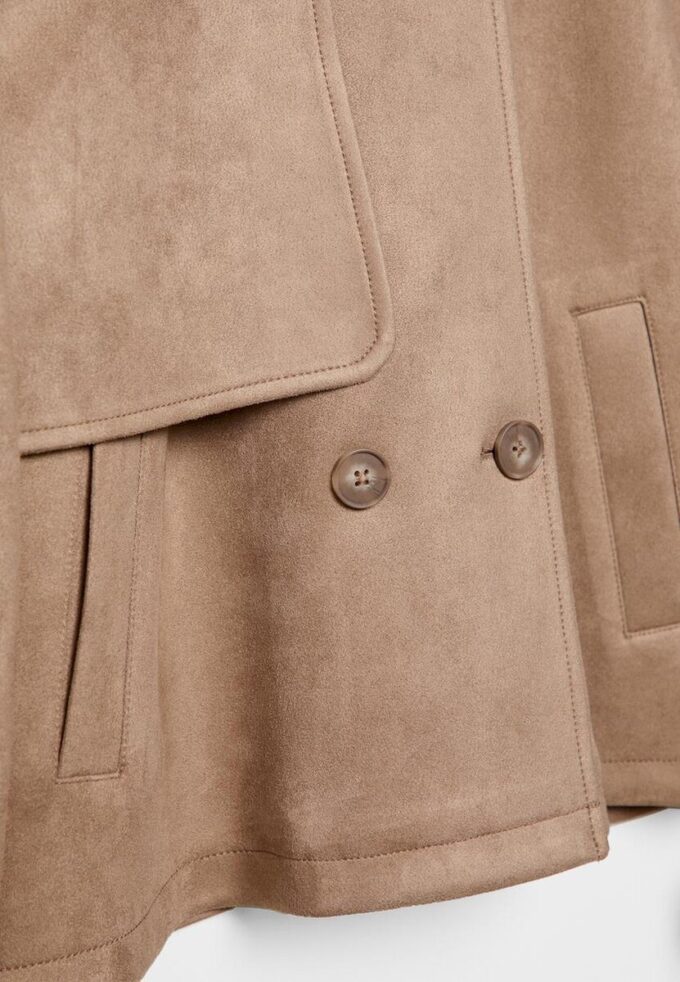 Kort trenchcoat i imitationsmocka