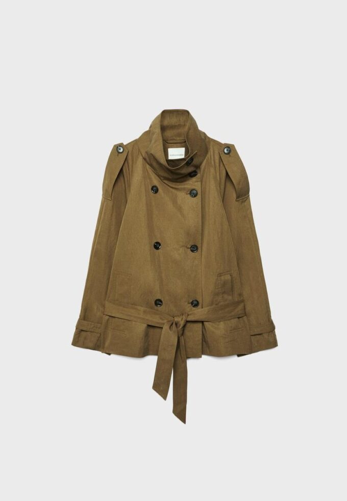 Kort trenchcoat med hög hals Kort trenchcoat med hög hals