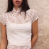 Kortärmad T-shirt i qipao-stil Kortärmad T-shirt i qipao-stil