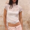 Kortärmad T-shirt i qipao-stil Kortärmad T-shirt i qipao-stil