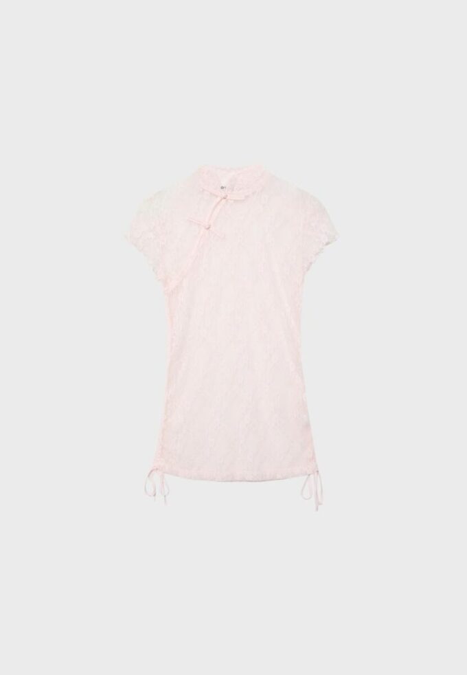 Kortärmad T-shirt i qipao-stil Kortärmad T-shirt i qipao-stil