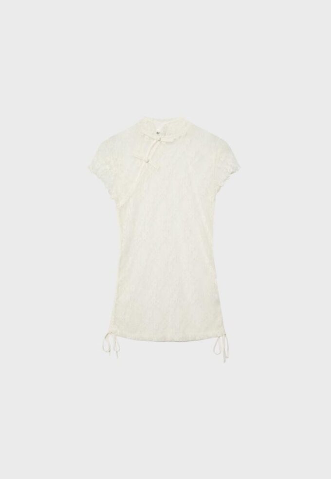 Kortärmad T-shirt i qipao-stil Kortärmad T-shirt i qipao-stil