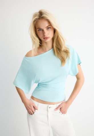 Kortärmad T-shirt med båthals