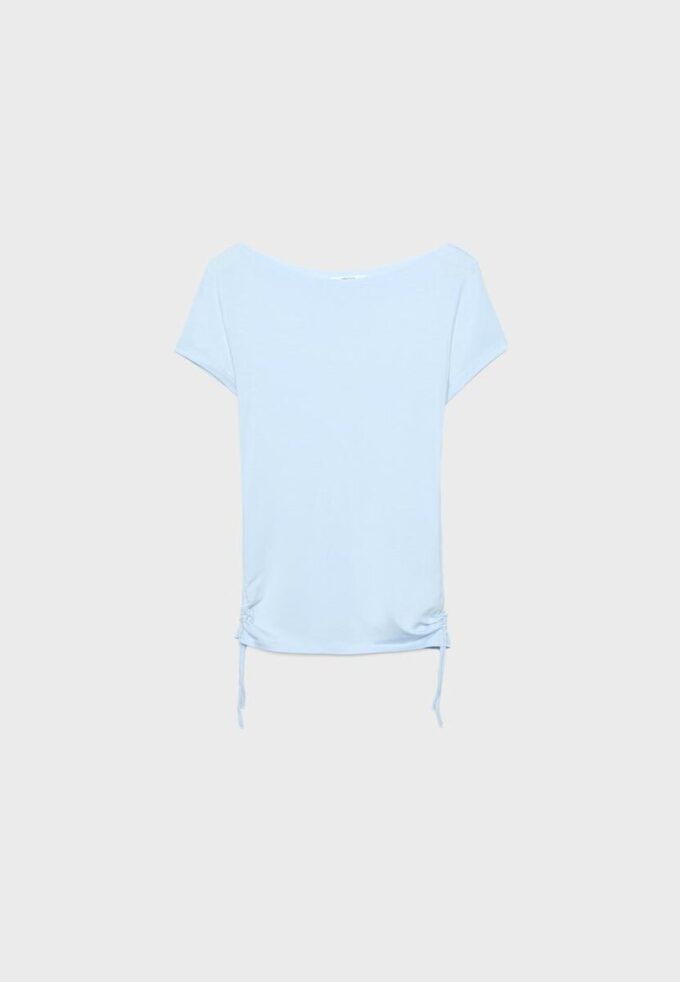 Kortärmad T-shirt med rynkad sida