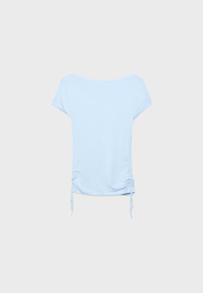 Kortärmad T-shirt med rynkad sida