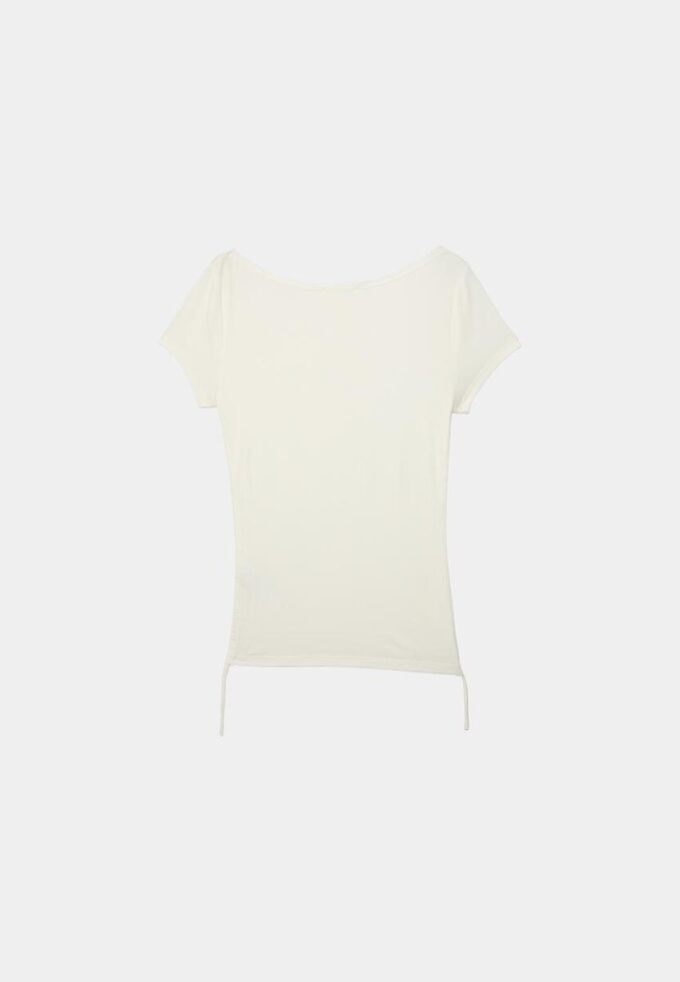 Kortärmad T-shirt med rynkad sida