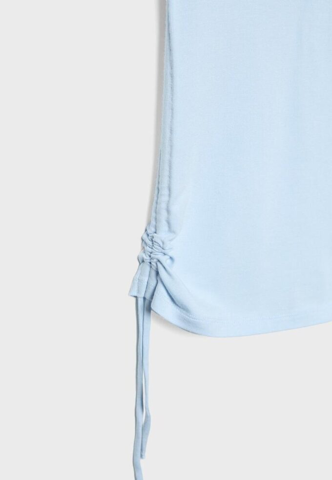 Kortärmad T-shirt med rynkad sida