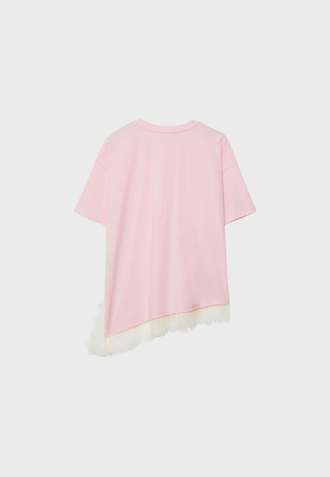 Kortärmad T-shirt med spetskant