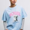 Kortärmad T-shirt med tryck och applikation