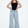 Lågmidjade jeans med Wide Leg och strass Lågmidjade jeans med Wide Leg och strass
