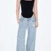 Lågmidjade jeans med Wide Leg och strass Lågmidjade jeans med Wide Leg och strass