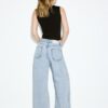 Lågmidjade jeans med Wide Leg och strass Lågmidjade jeans med Wide Leg och strass