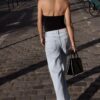 Lågmidjade jeans med Wide Leg och strass Lågmidjade jeans med Wide Leg och strass