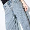 Lågmidjade jeans med Wide Leg och strass Lågmidjade jeans med Wide Leg och strass
