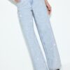 Lågmidjade jeans med Wide Leg och strass Lågmidjade jeans med Wide Leg och strass