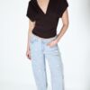 Lågmidjade jeans med Wide Leg och strass Lågmidjade jeans med Wide Leg och strass