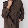 Lång enkelknäppt trenchcoat