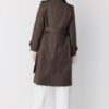 Lång enkelknäppt trenchcoat