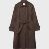 Lång enkelknäppt trenchcoat