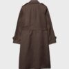 Lång enkelknäppt trenchcoat