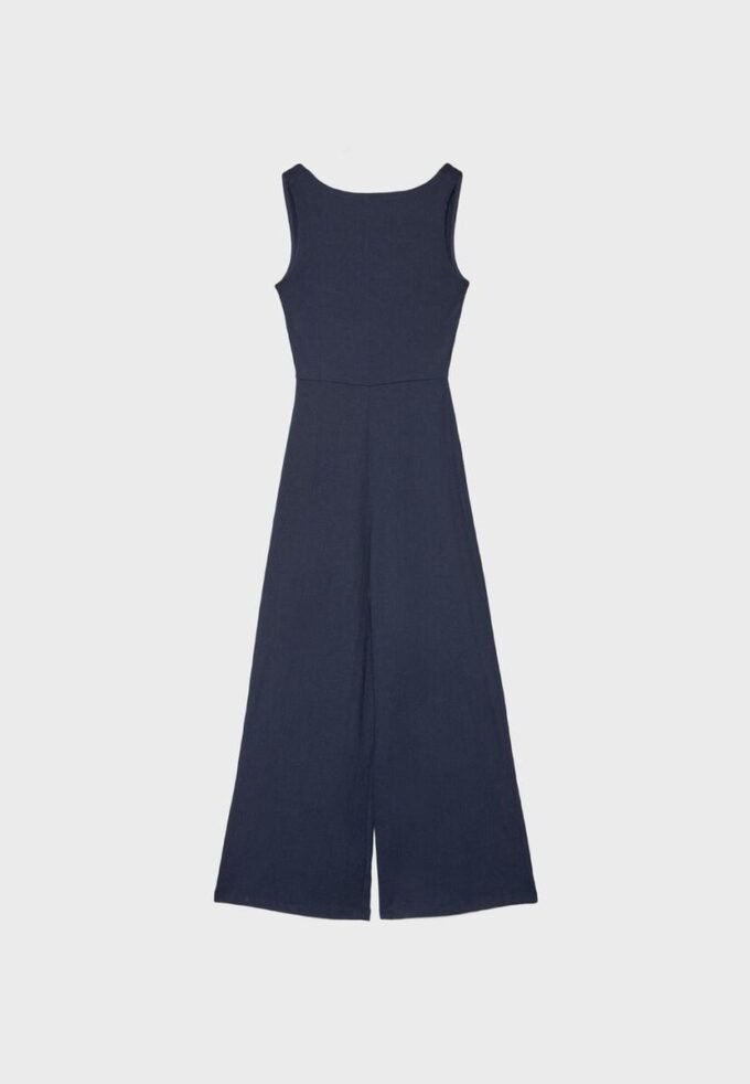Lång ärmlös rak jumpsuit