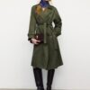 Lång trenchcoat i imitationsmocka