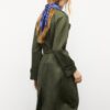 Lång trenchcoat i imitationsmocka