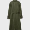 Lång trenchcoat i imitationsmocka