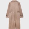 Lång trenchcoat i imitationsmocka