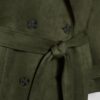Lång trenchcoat i imitationsmocka