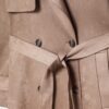 Lång trenchcoat i imitationsmocka