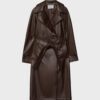 Lång trenchcoat i imitationsskinn Lång trenchcoat i imitationsskinn