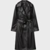 Lång trenchcoat i imitationsskinn