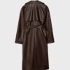 Lång trenchcoat i imitationsskinn Lång trenchcoat i imitationsskinn