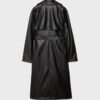 Lång trenchcoat i imitationsskinn
