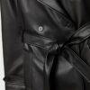 Lång trenchcoat i imitationsskinn
