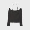 Långärmad T-shirt med halterneck