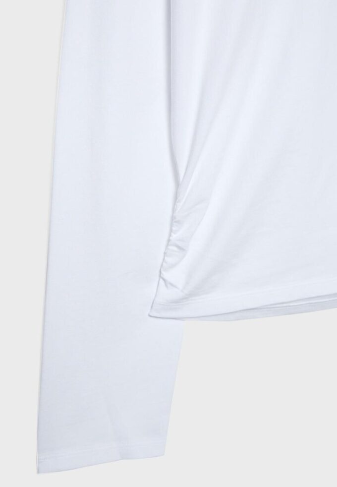 Långärmad T-shirt med rynkad midja