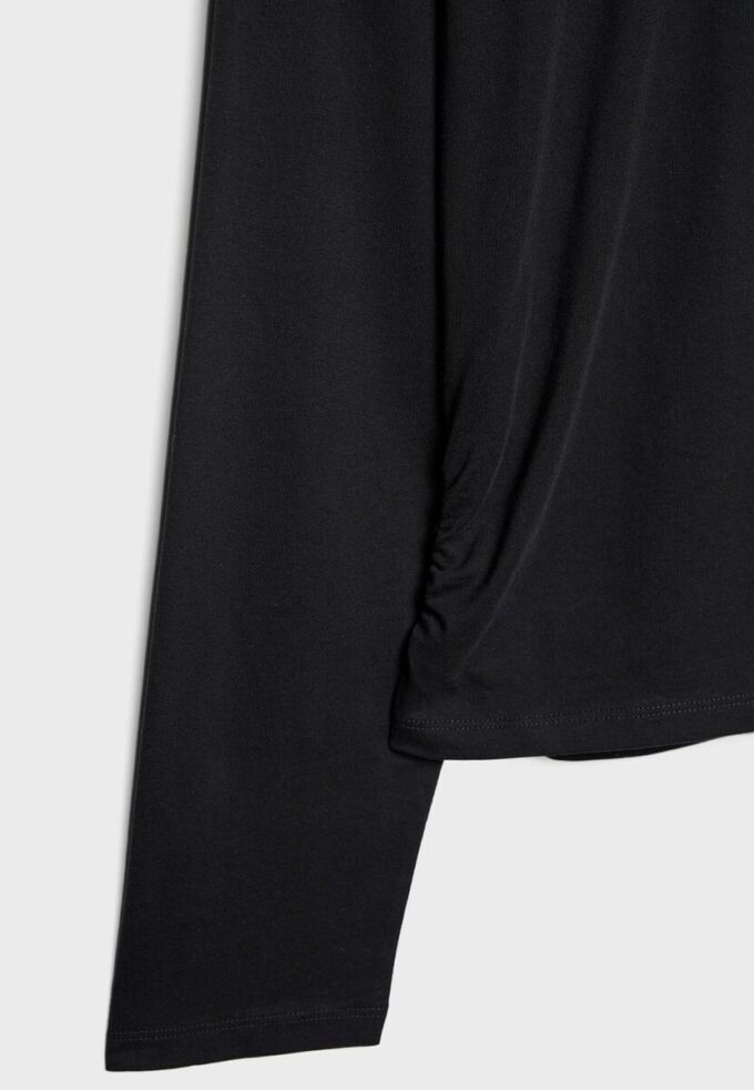 Långärmad T-shirt med rynkad midja