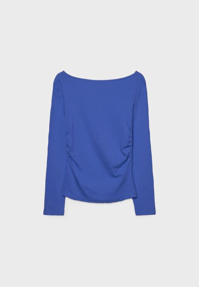 Långärmad T-shirt med rynkning