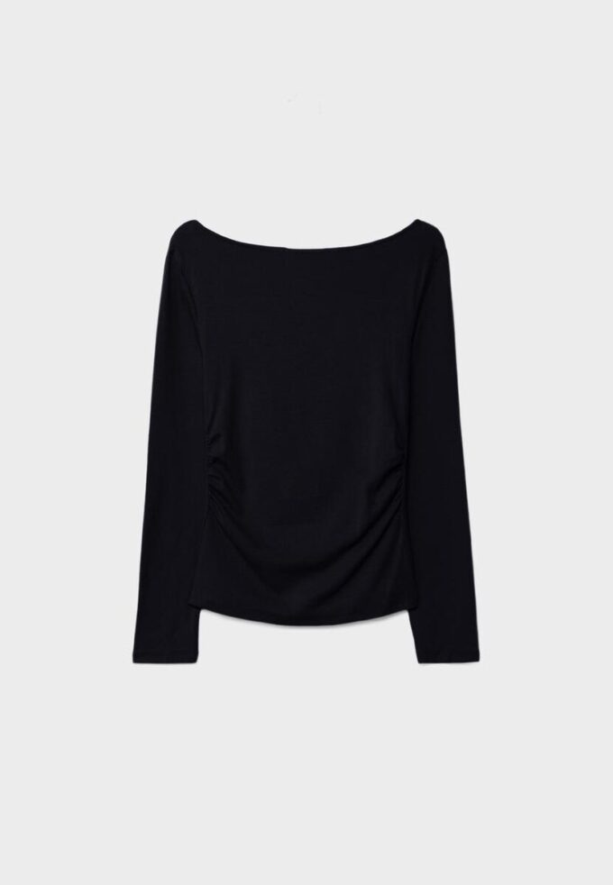 Långärmad T-shirt med rynkning